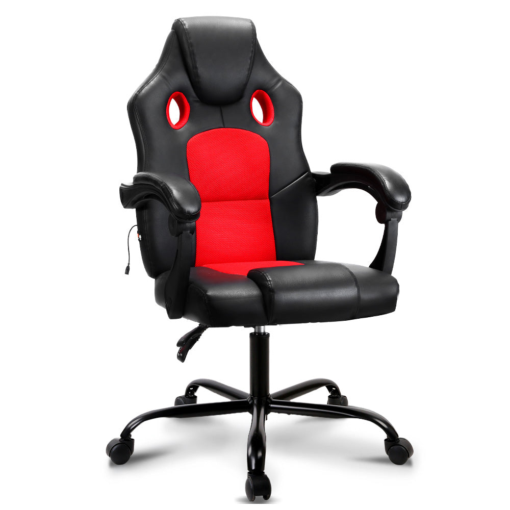 NNEDSZ Massage Office Chair Gaming Computer Seat Recliner Racer Red