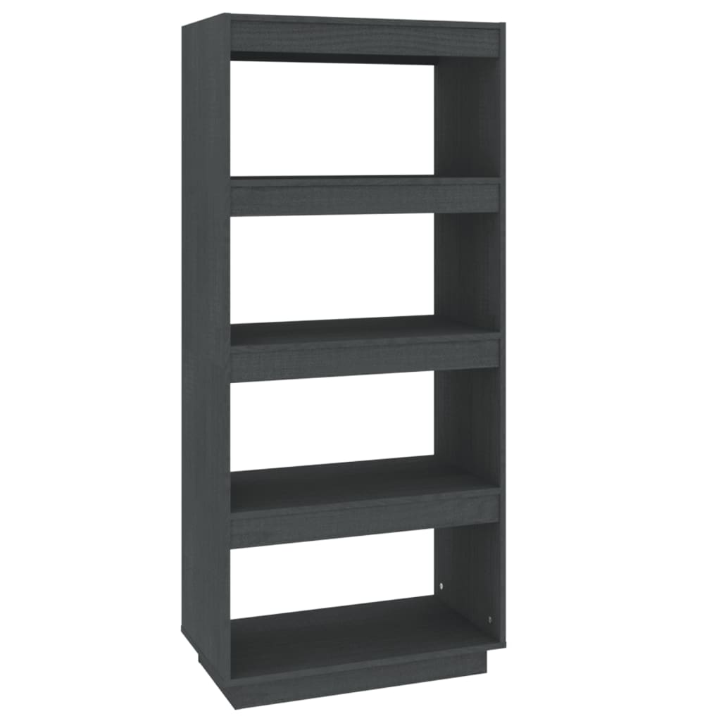 NNEVL Book Cabinet/Room Divider Grey 60x35x135 cm Solid Pinewood