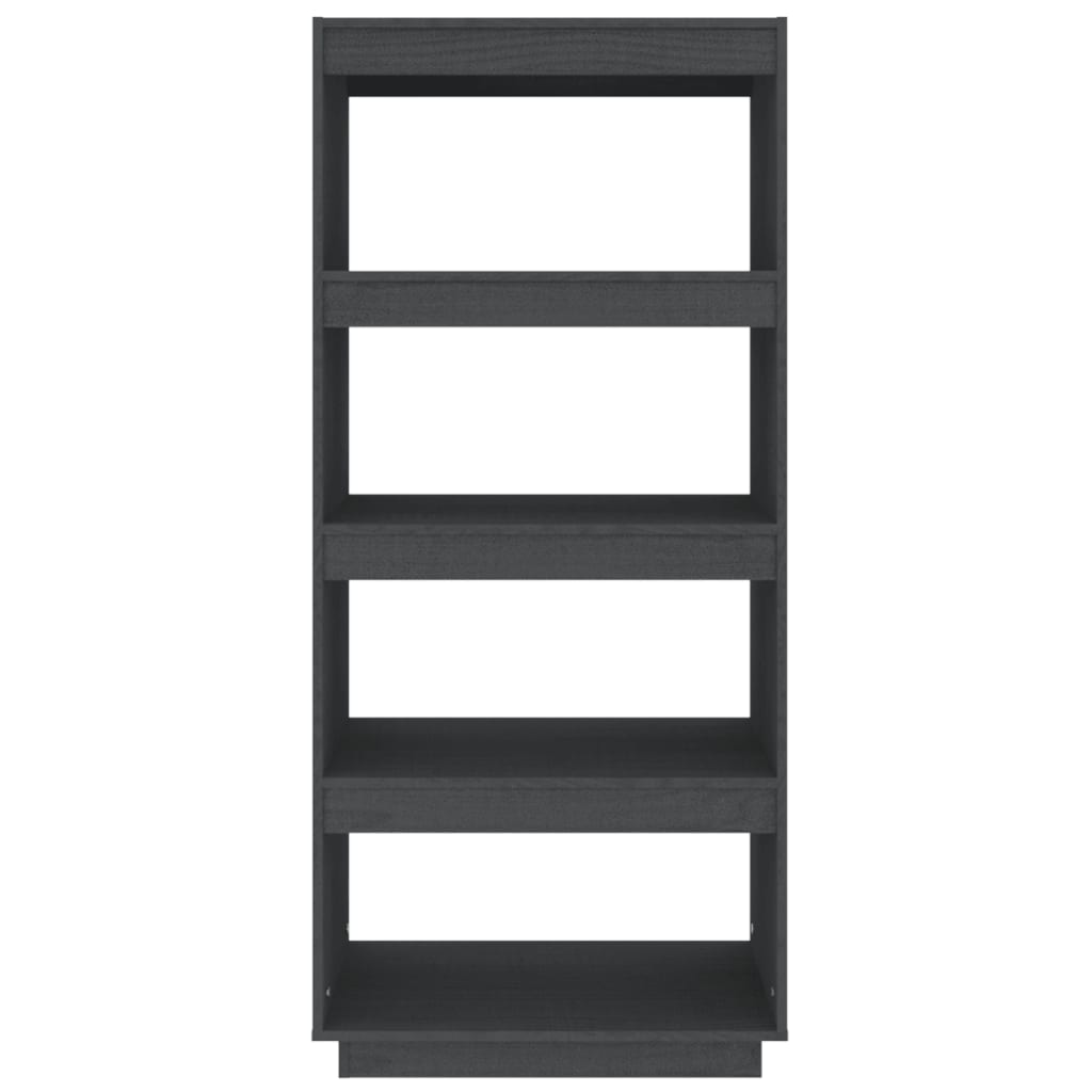 NNEVL Book Cabinet/Room Divider Grey 60x35x135 cm Solid Pinewood
