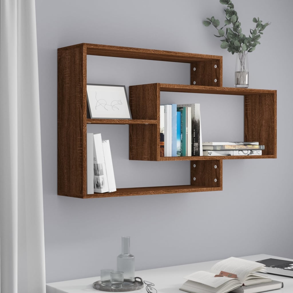 NNEVL Wall Shelf Brown Oak 104x20x58.5 cm Engineered Wood