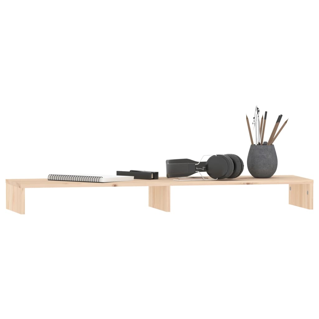 NNEVL Monitor Stand 100x27x10 cm Solid Wood Pine
