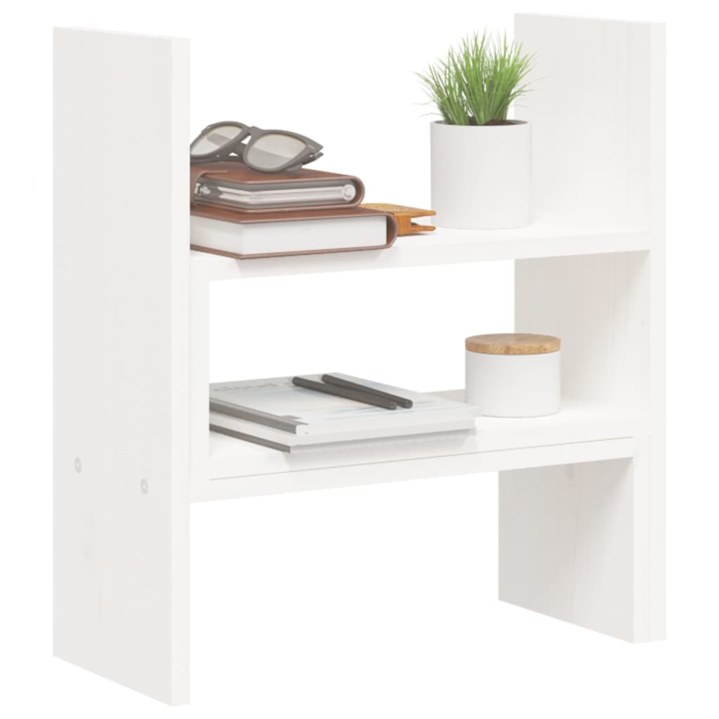 NNEVL Monitor Stand White (39-72)x17x43 cm Solid Wood Pine