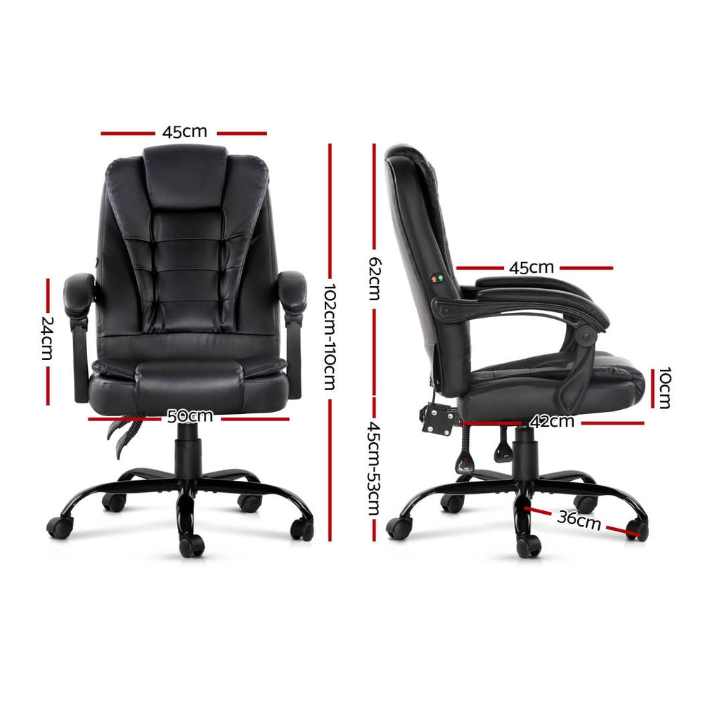 NNEDSZ Electric Massage Office Chairs PU Leather Recliner Computer Gaming Seat Black