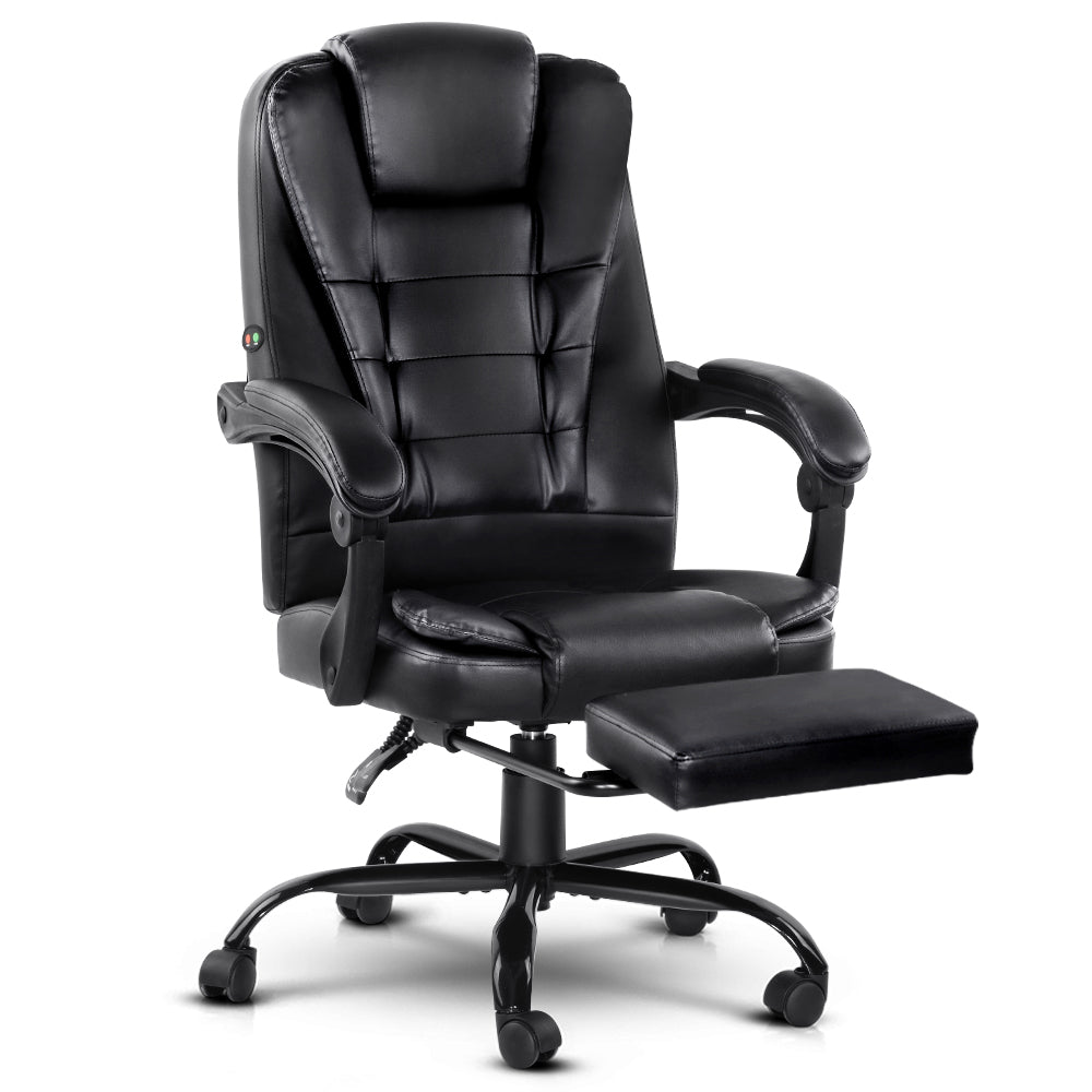 NNEDSZ Electric Massage Office Chairs Recliner Computer Gaming Seat Footrest Black
