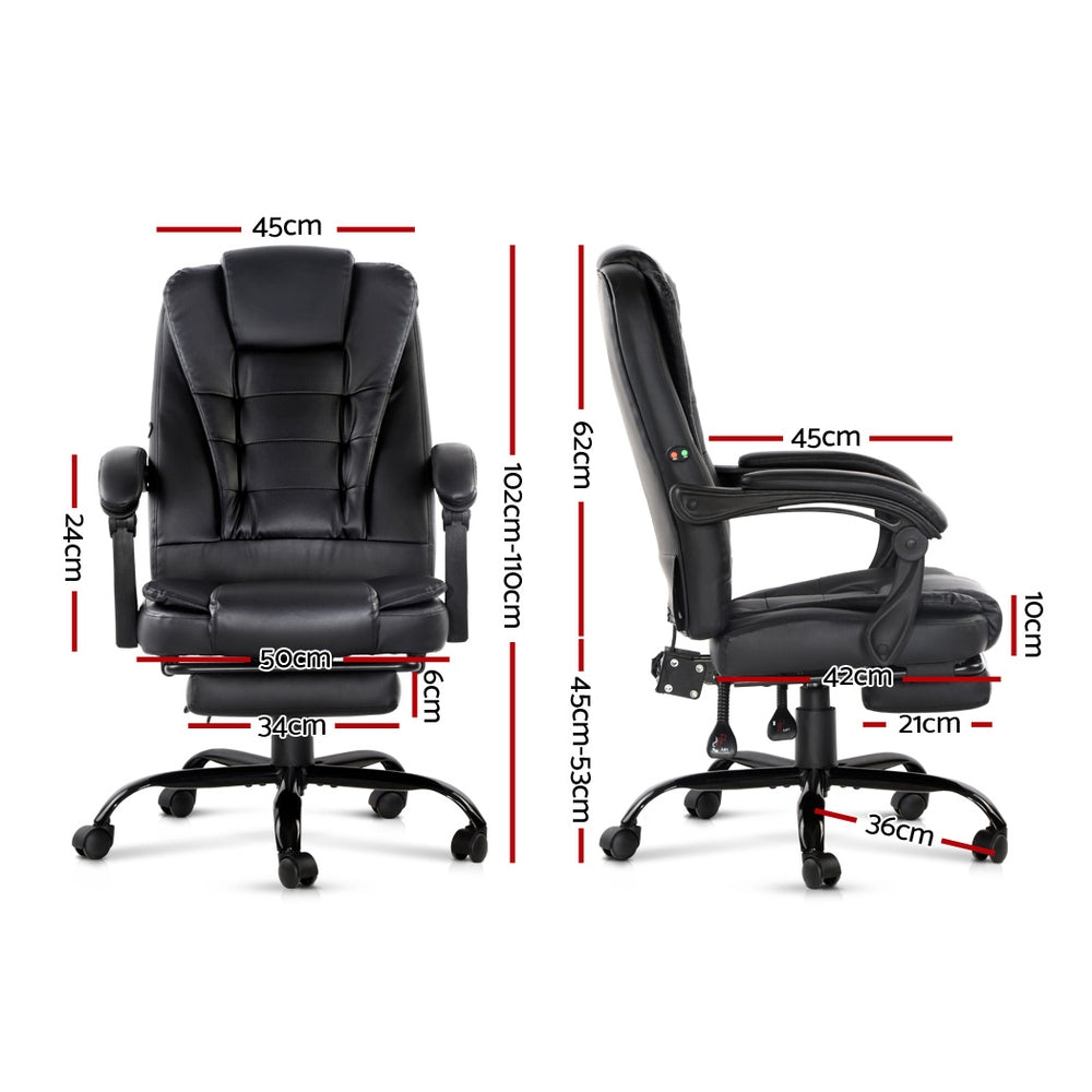 NNEDSZ Electric Massage Office Chairs Recliner Computer Gaming Seat Footrest Black