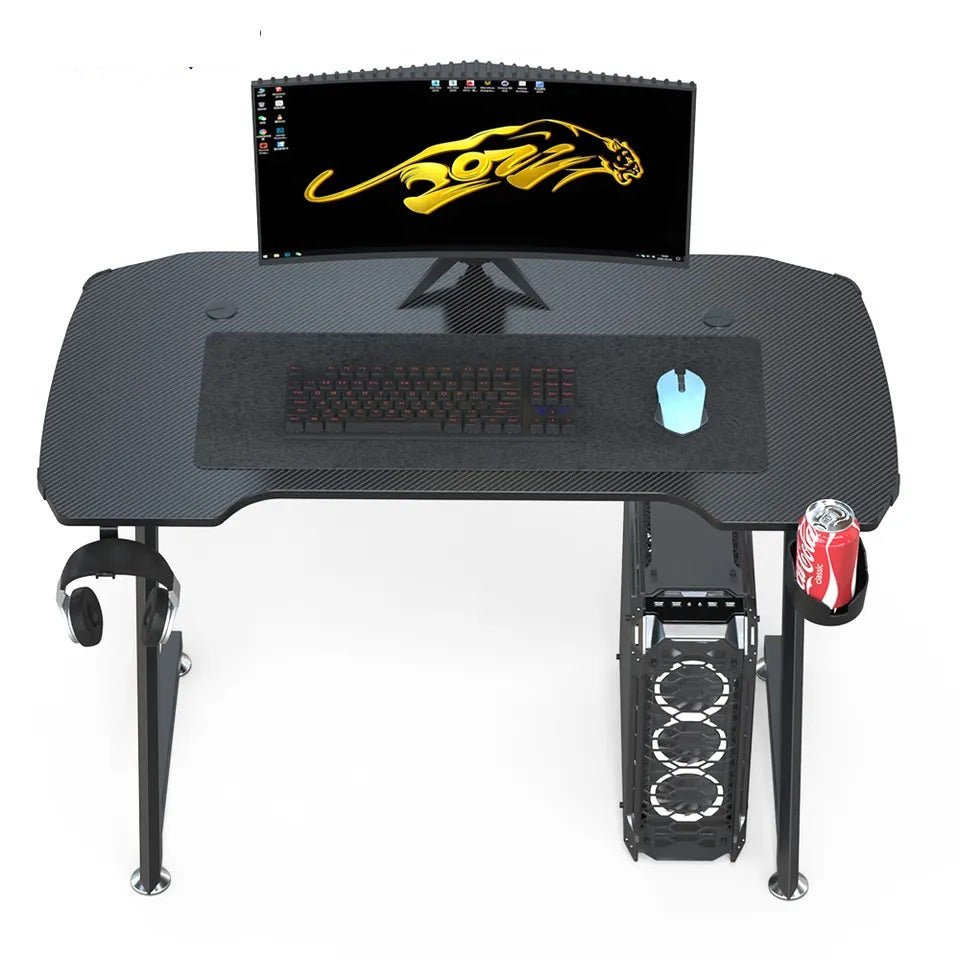 NNEDSZ 140cm New Arrive Computer Table Z Shaped Gaming Desk With RGB Led Lights Gaming Tables