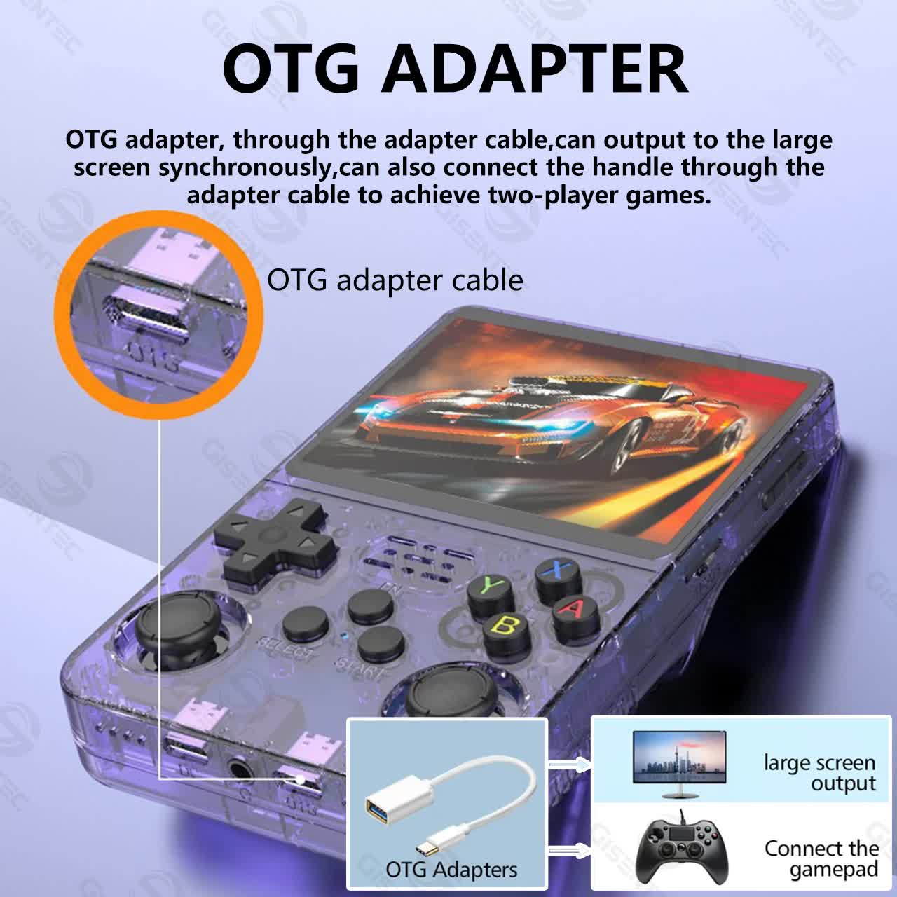 NNEDSZ Purple Retro Portable Gaming Console with 64GB, 2 Memory Card-3D Games, HD Display, and Dual Joysticks