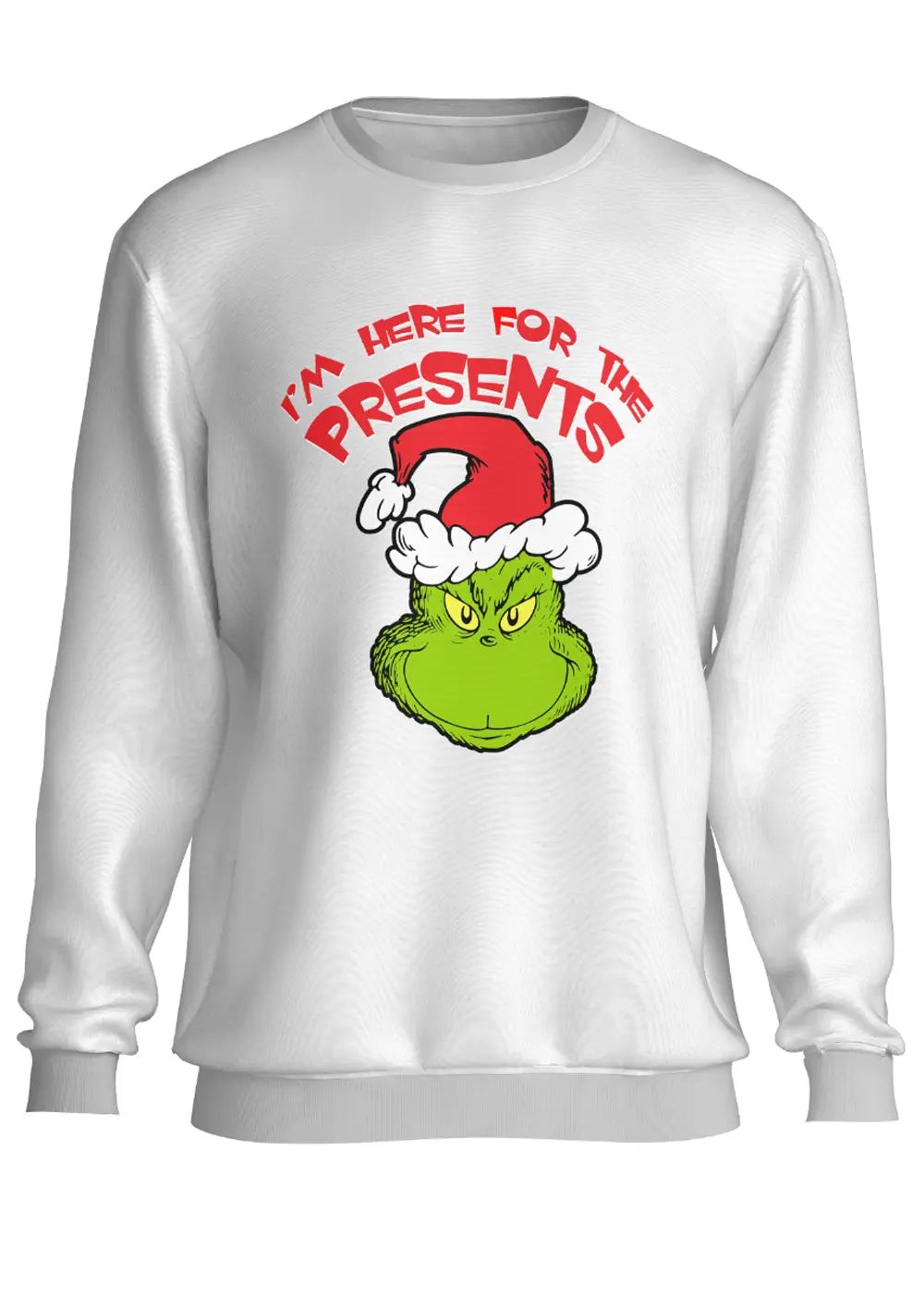 Felpa a Girocollo Bianca il Grinch Christmass Style