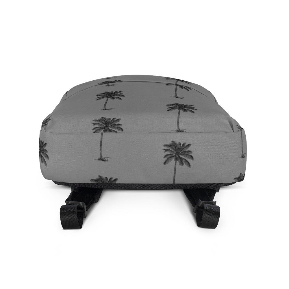 Coco Palm Print Backpack - Grey